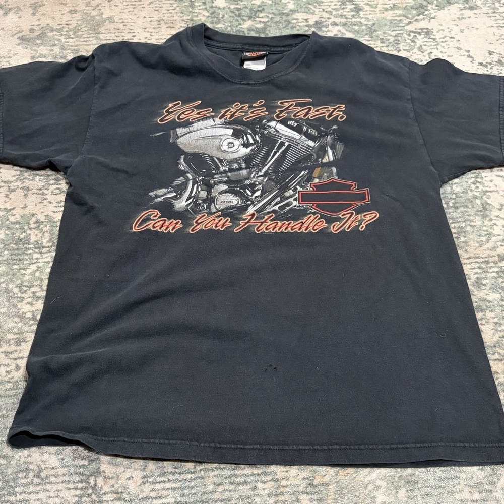Vintage 2004 Harley Davidson T Shirt Heart of Dixie Pelham AL Engine Wolf Large